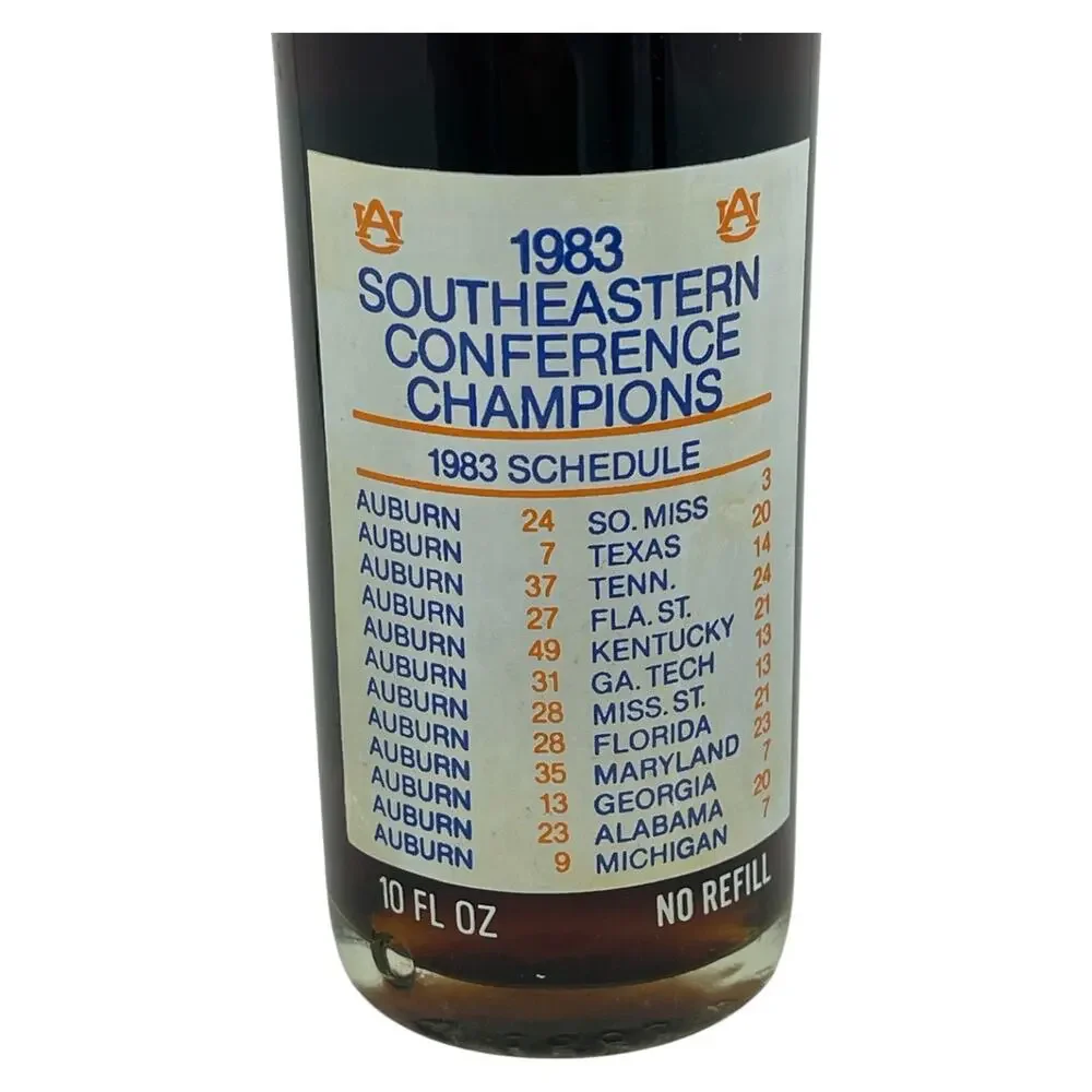 Vintage Auburn Tigers 1983 SEC Champions 1984 Sugar Bowl Coca-Cola‎ Bottle 10oz